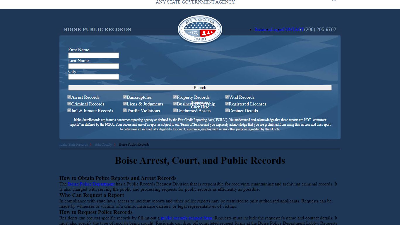 Boise Arrest and Public Records | Idaho.StateRecords.org